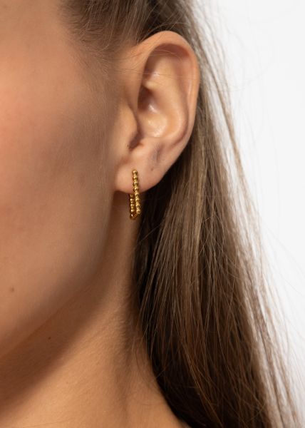Stud earrings with beads - gold