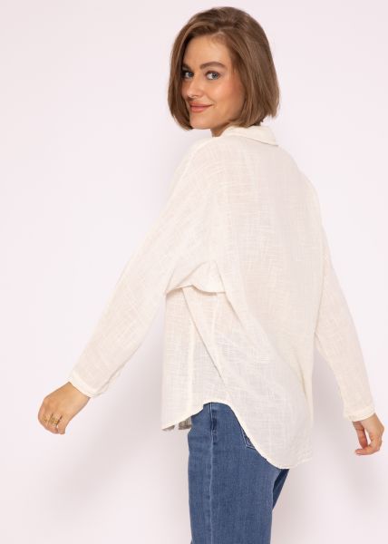 Slightly transparent blouse, offwhite