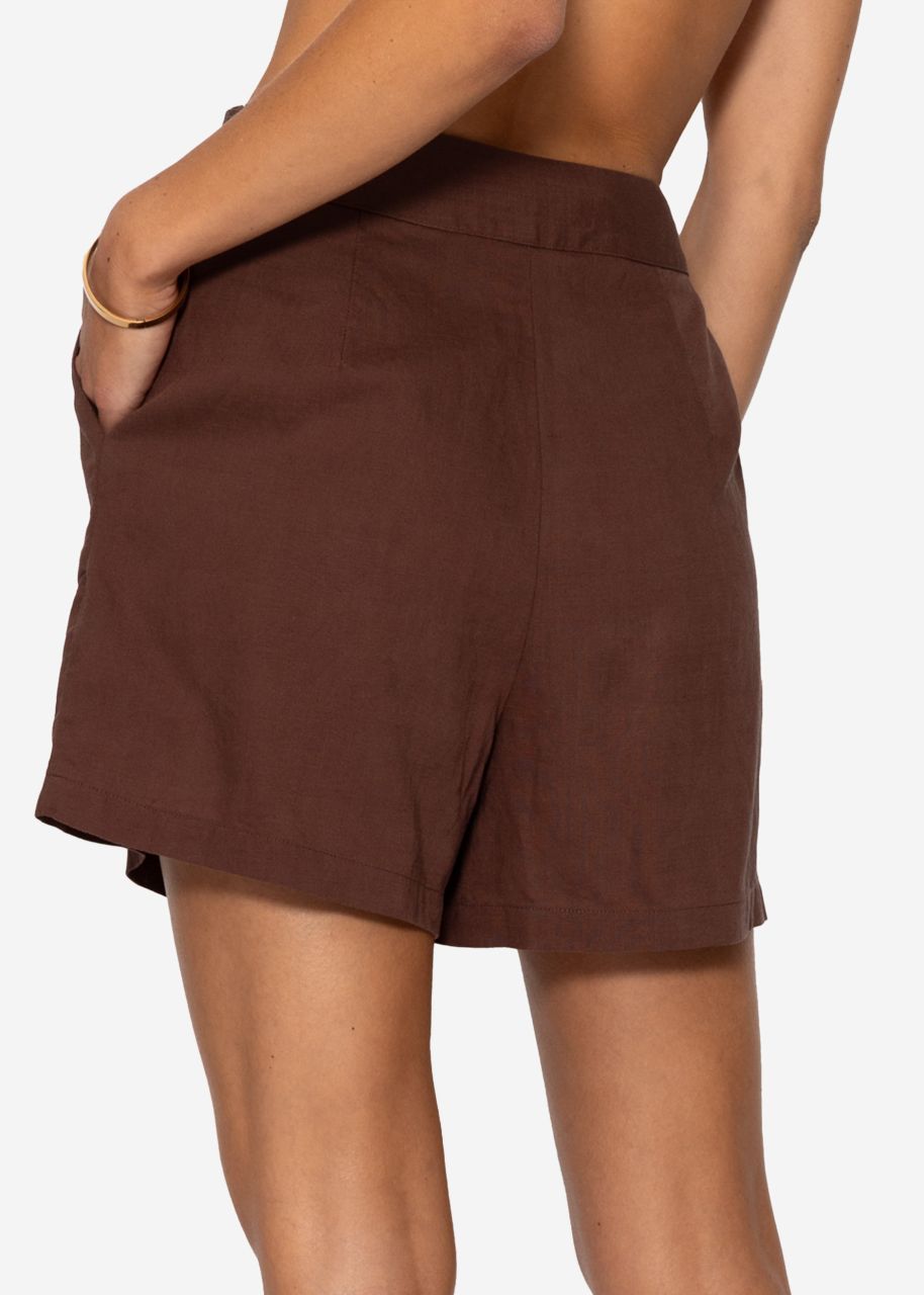 Linen shorts - brown