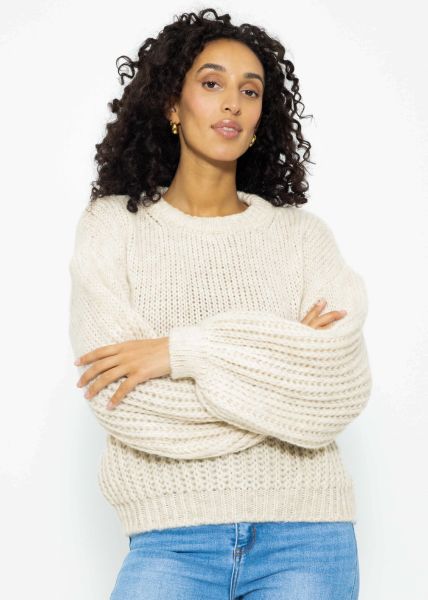 Sweater with structure - beige