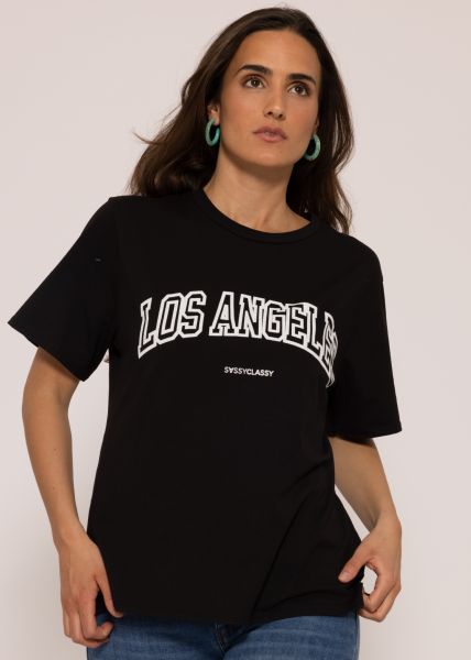 Boyfriend Shirt "LOS ANGELES", schwarz