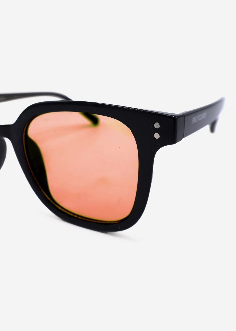 Black sunglasses with orange tinted lenses - black