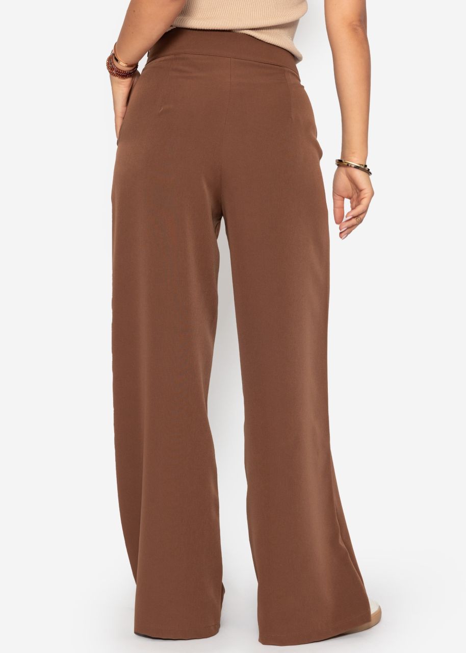 Highwaist fabric trousers - brown