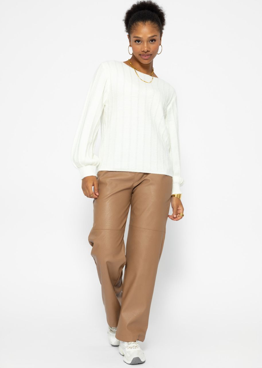 Long ribbed jumper - offwhite