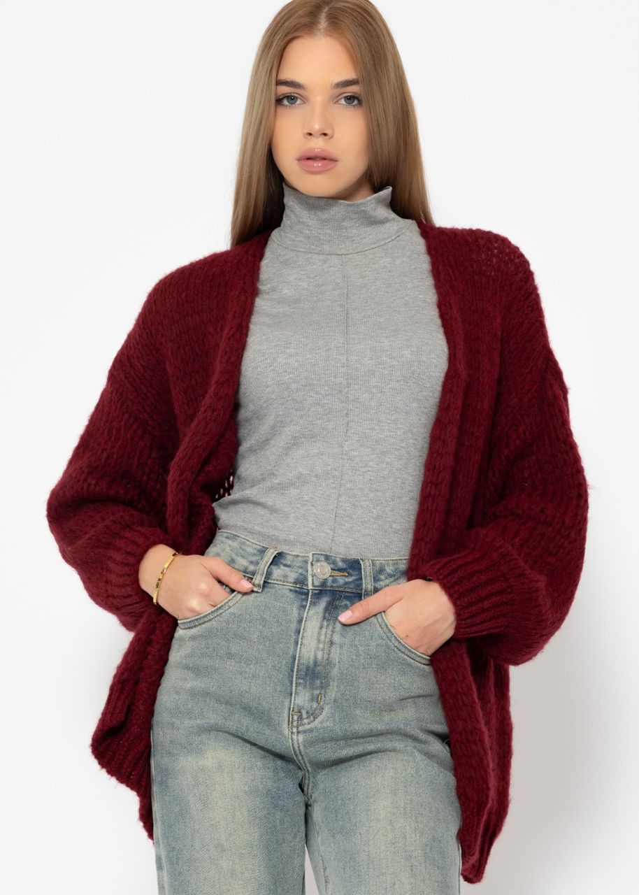 Oversize cardigan - burgundy red