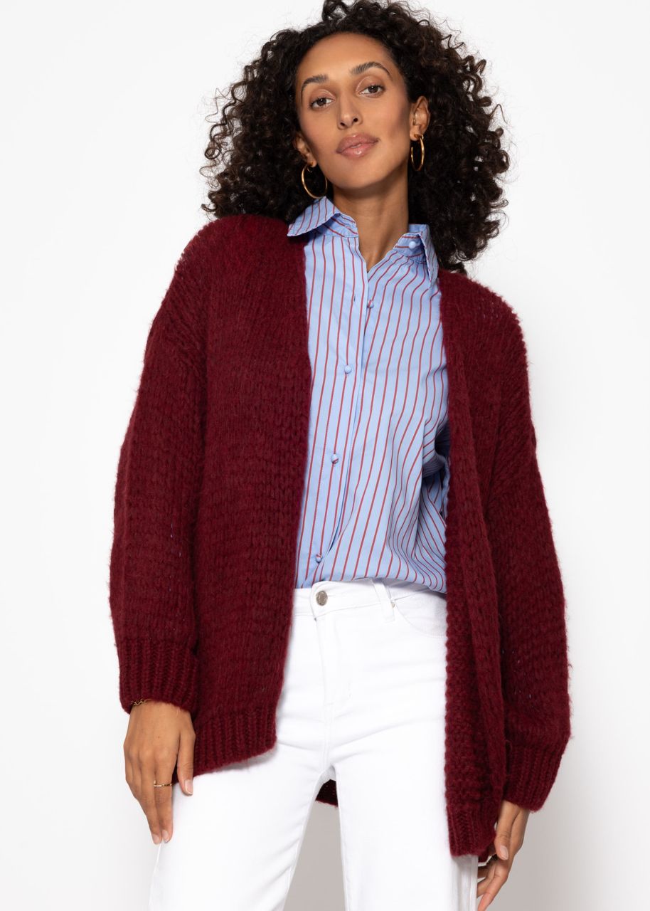 Oversize cardigan - burgundy red