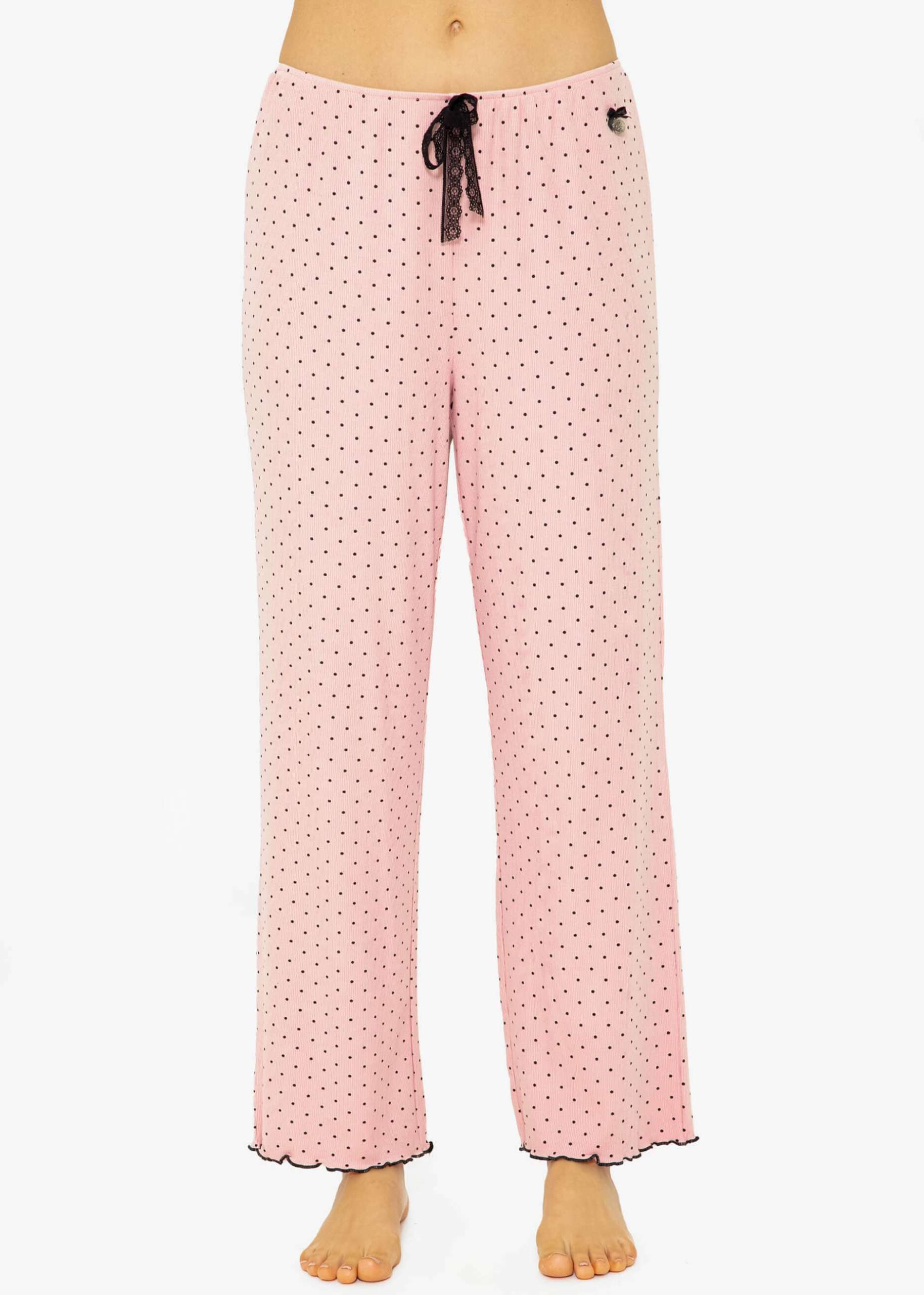 Sleeping pants with dots - pink