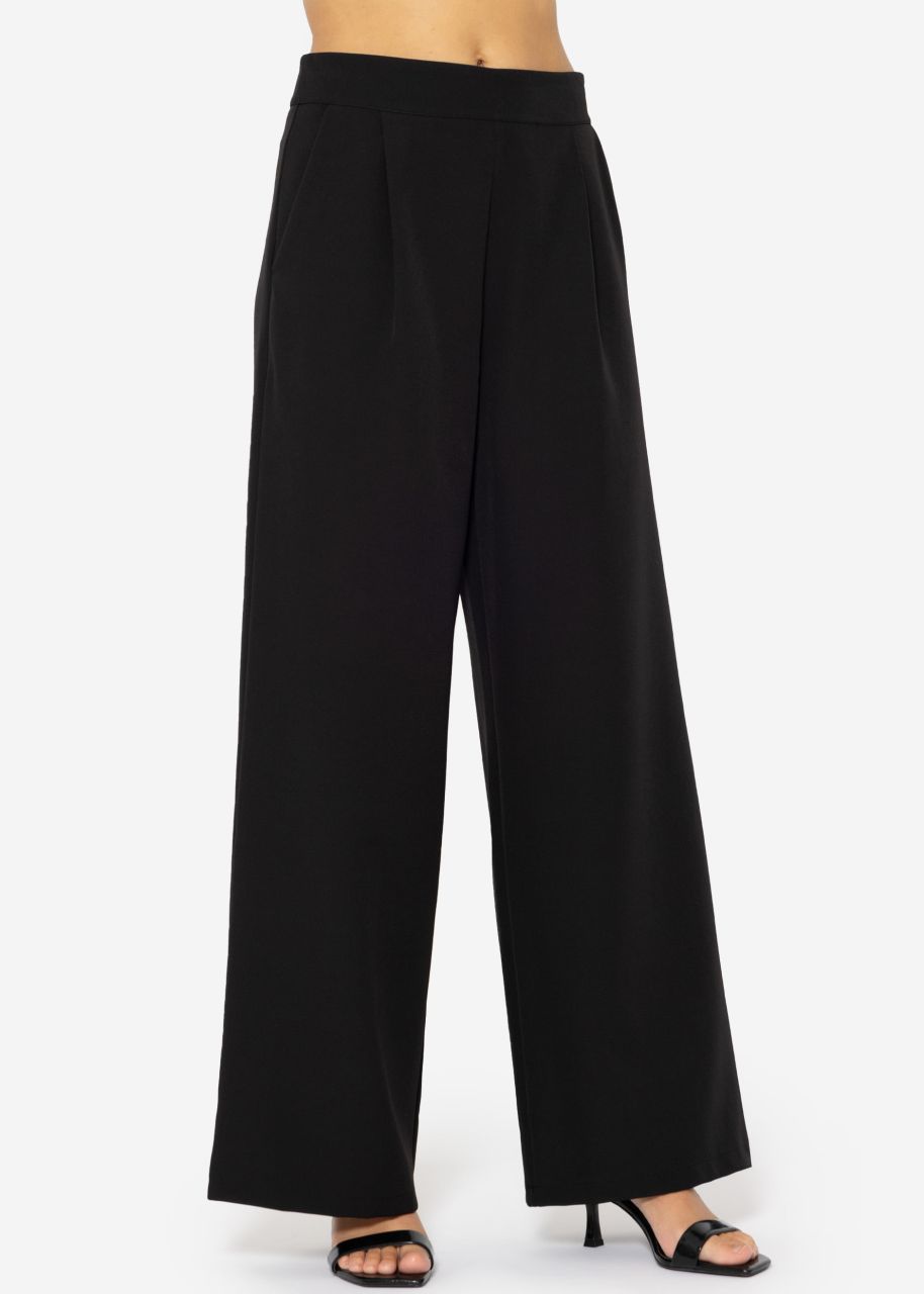 Fabric trousers with side zip - black