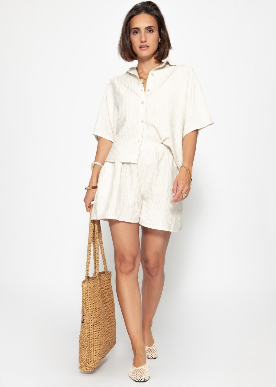 Striped blouse - light beige