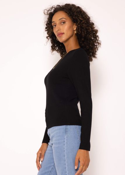 Loose long sleeve shirt - black