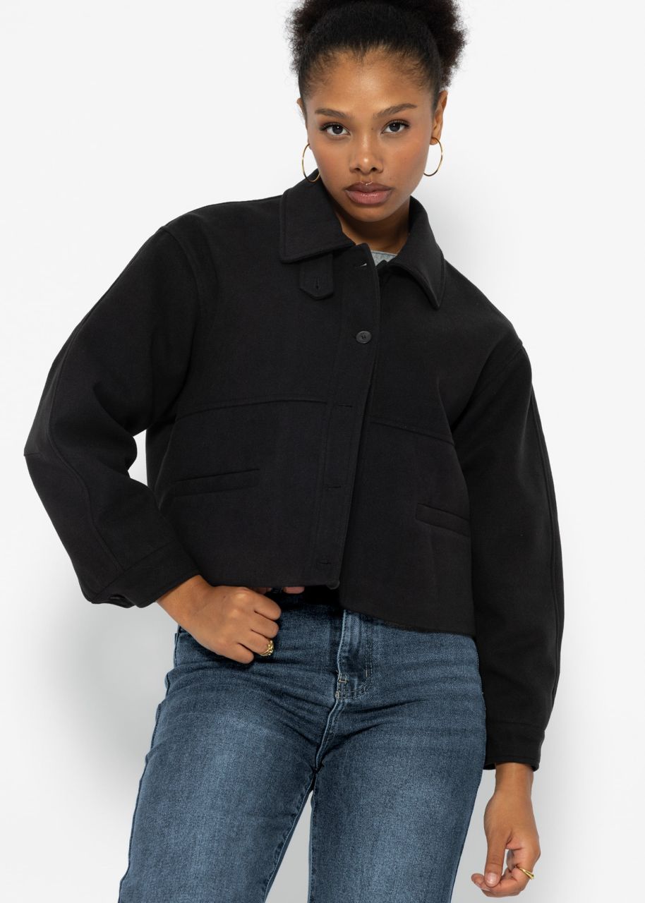 Short jacket with inner lining - black