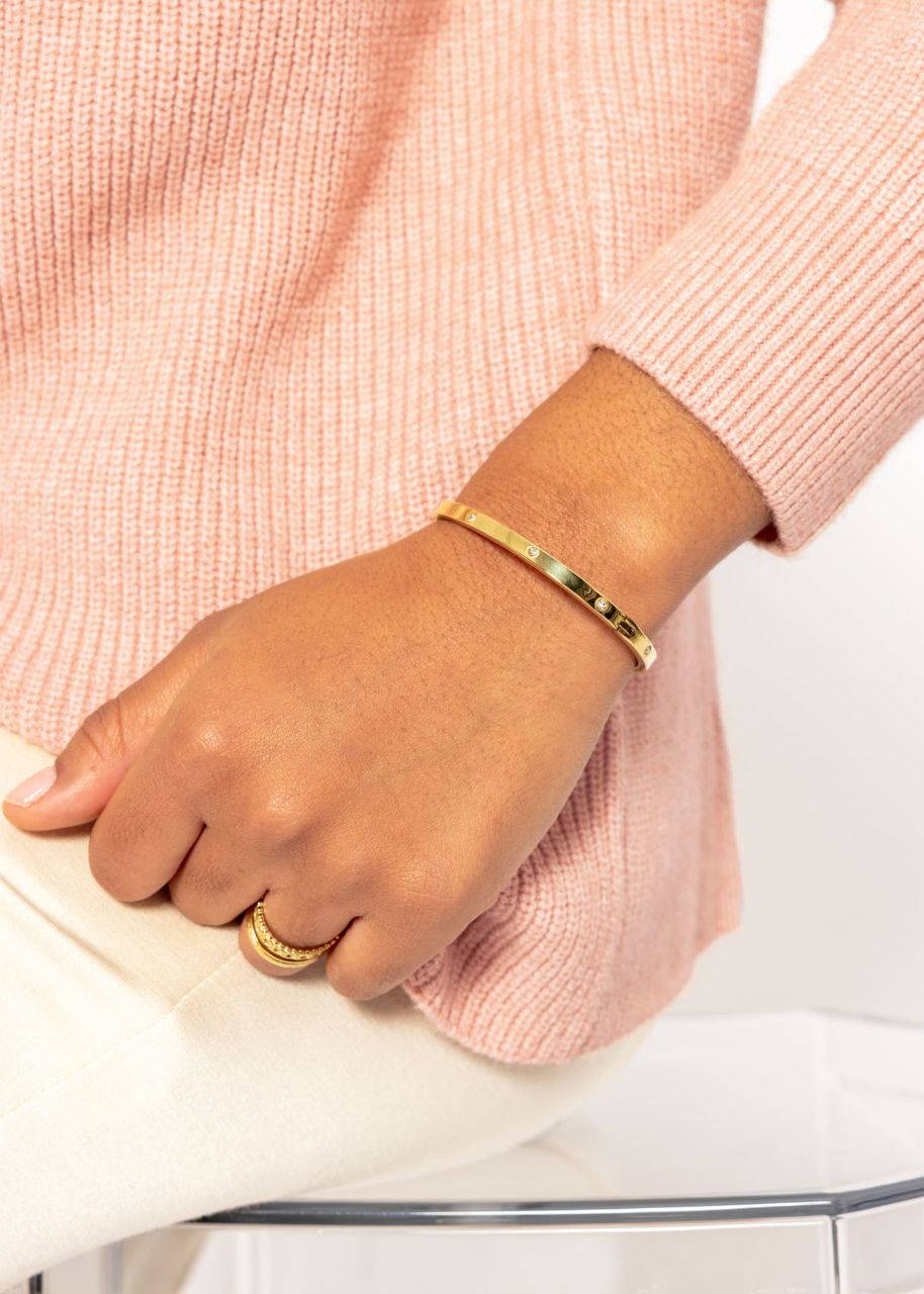 Bangle with glittering stones - gold