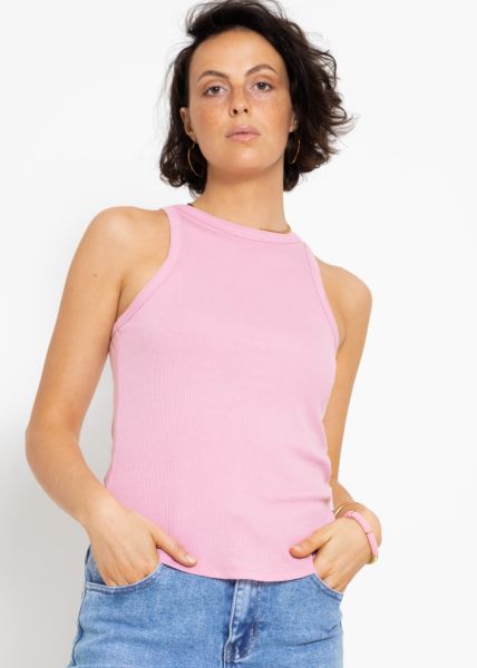 Ribbed tank top - pink