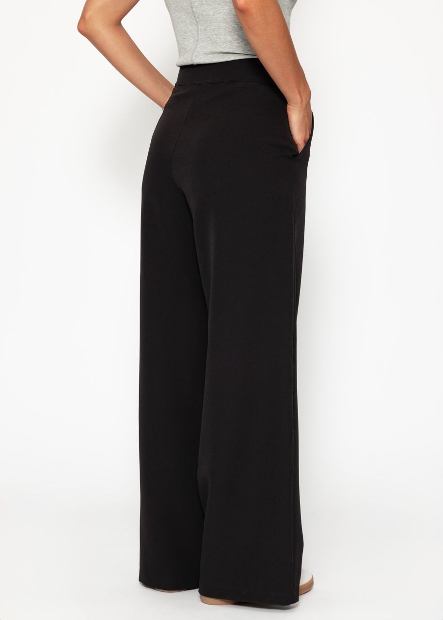 Highwaist fabric trousers - black