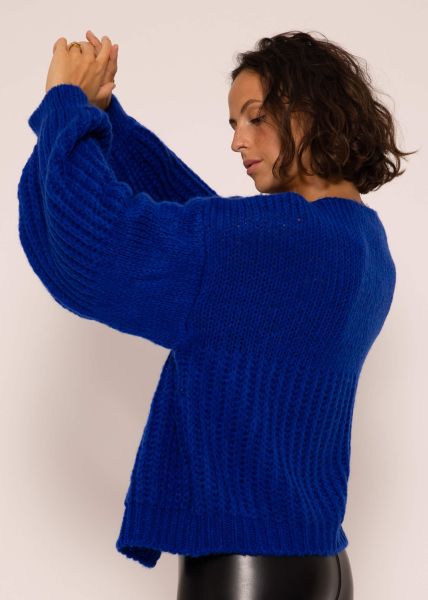 Cardigan with structure - royal blue