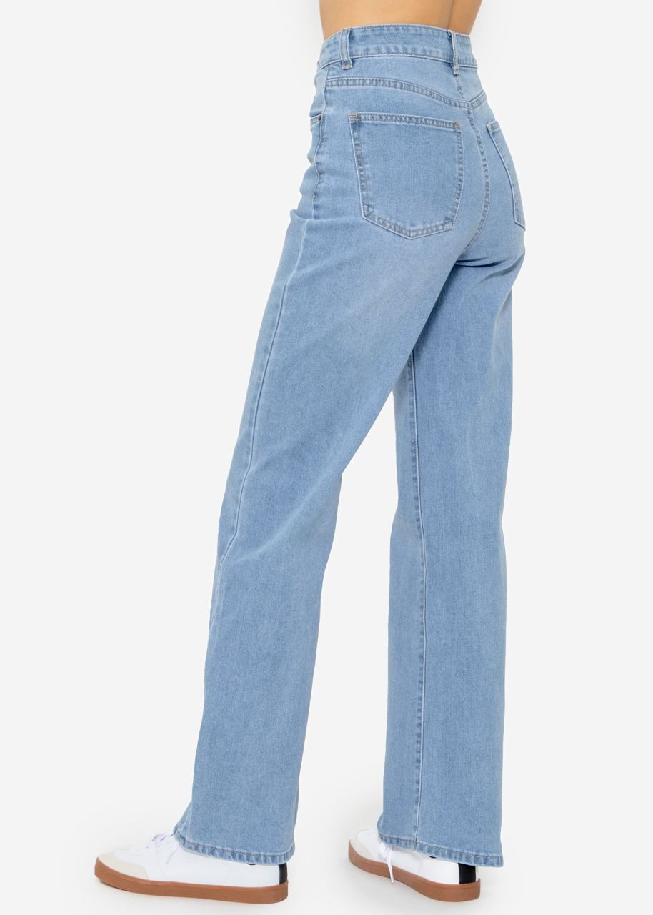 Highwaist jeans with wide leg - blue