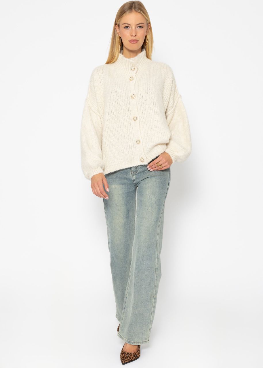 Jessica Haller Cosy oversized cardigan with buttons - offwhite