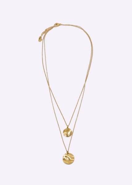 Combined chain with pendants, gold