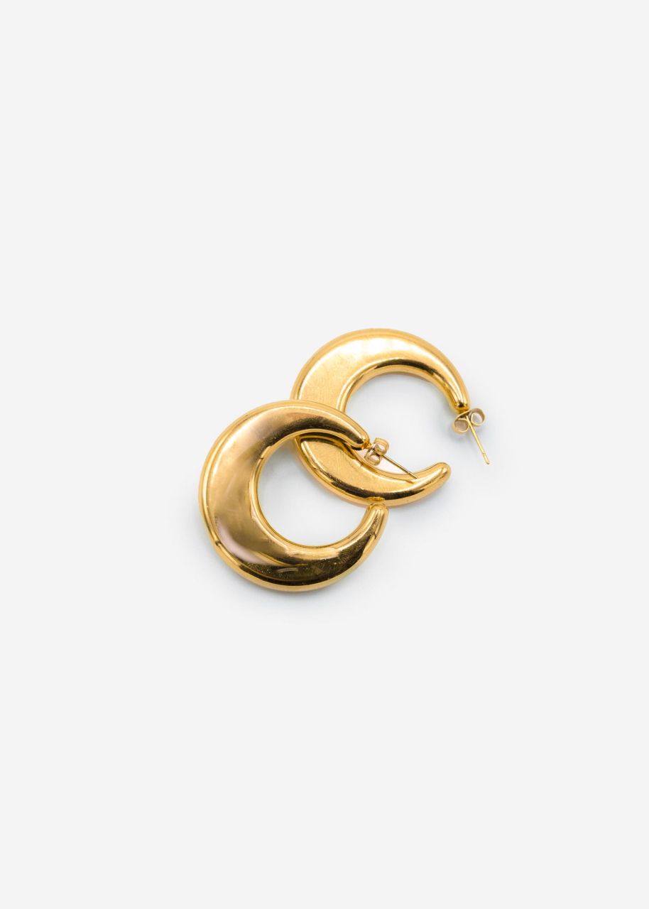 Half moon hoop earrings - gold