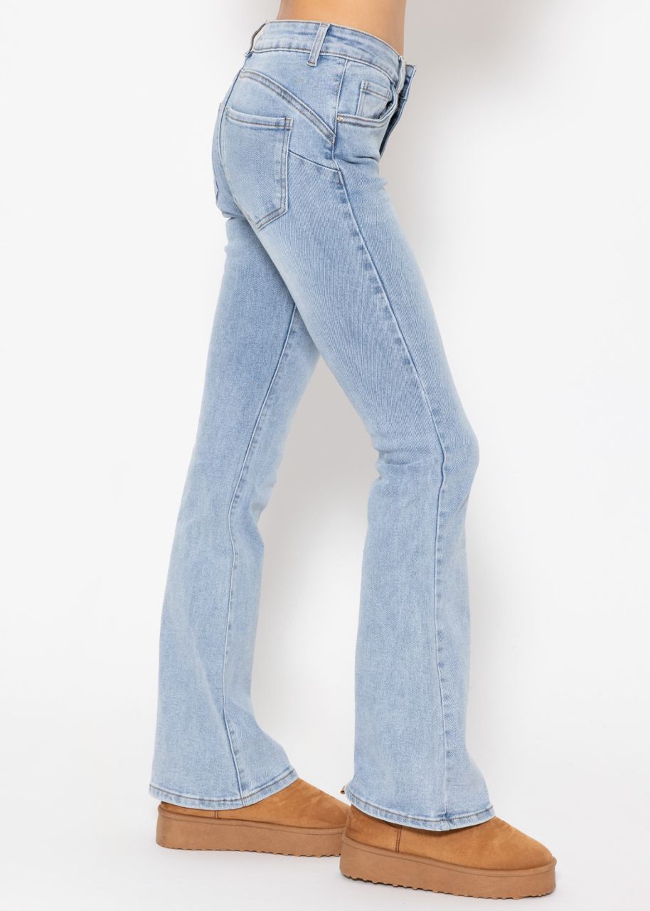 Flared jeans with light wash - light blue