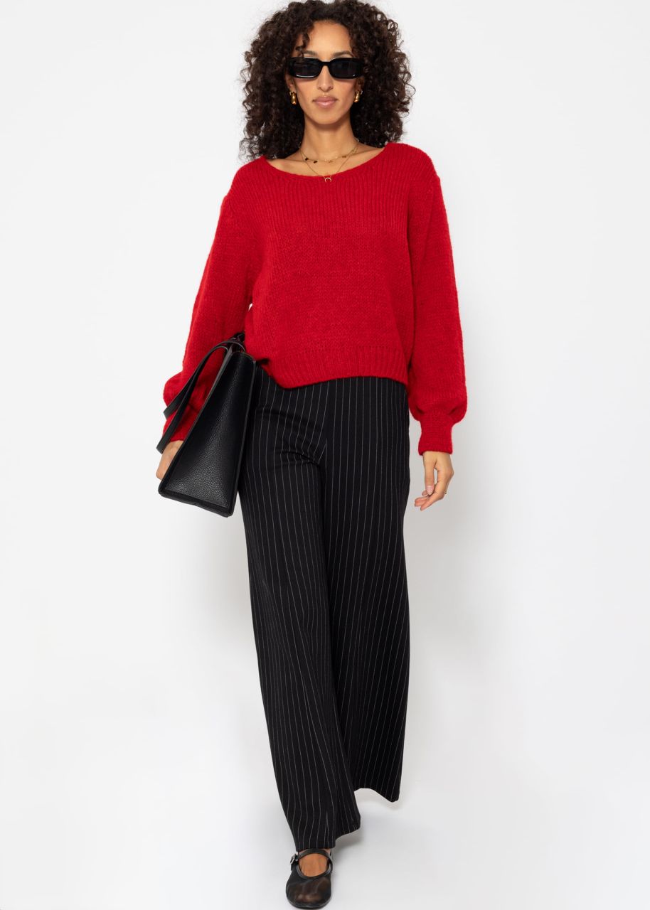 Jumper with V-neck - red