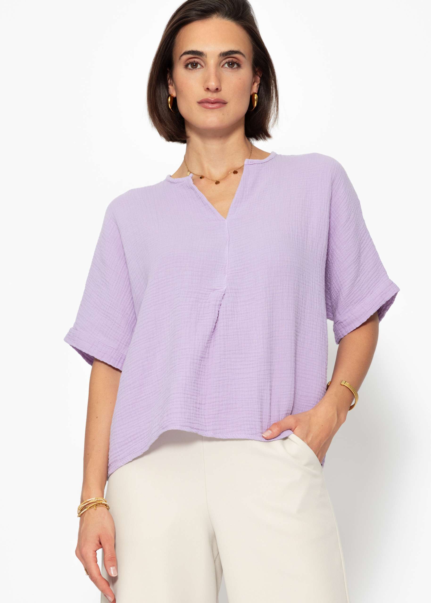 Oversize muslin shirt - lilac