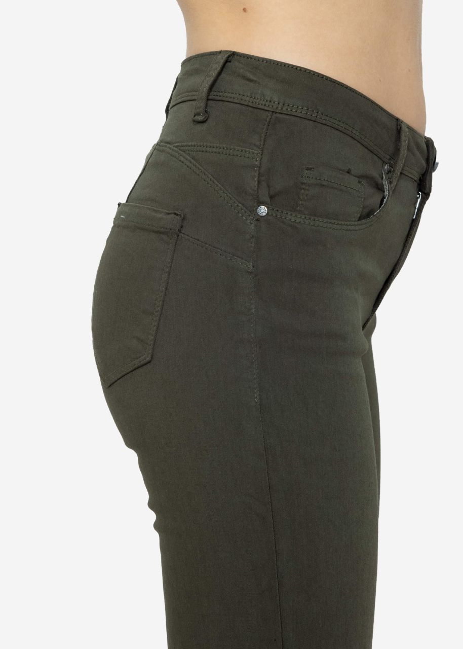 Stretchy push up jeans, khaki