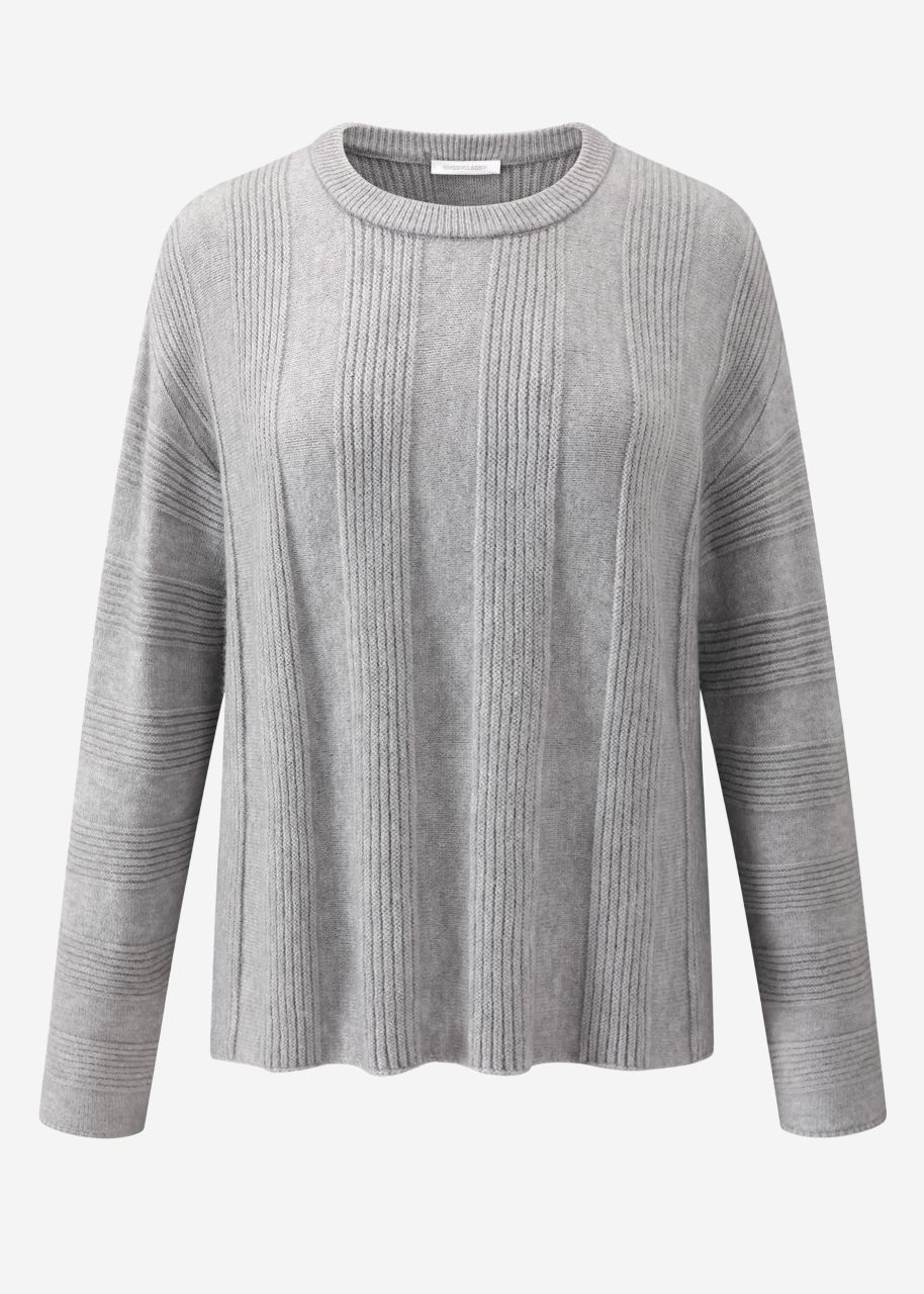 Jumper with ribbed stripe pattern - grey