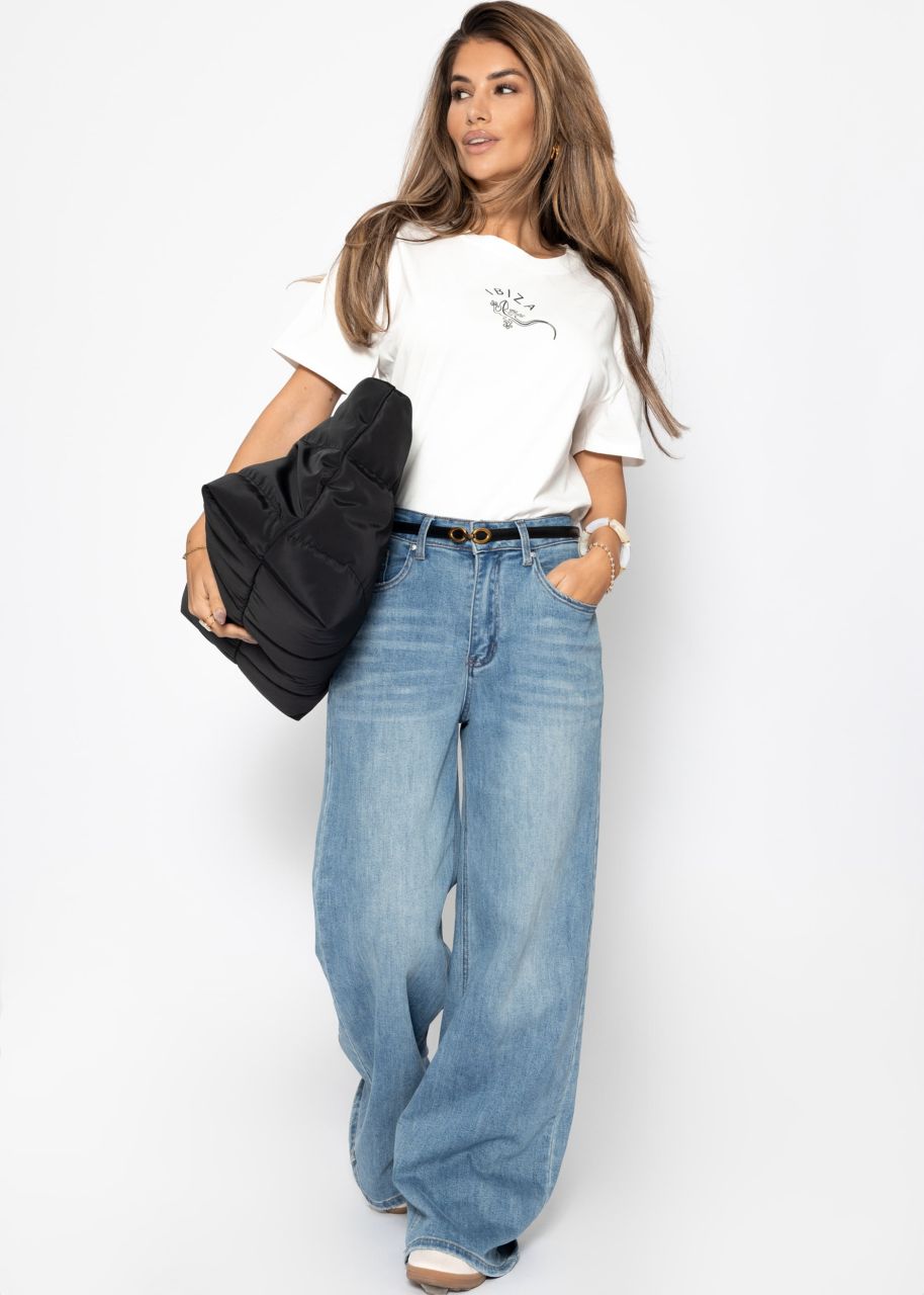 T-shirt with Ibiza print - offwhite