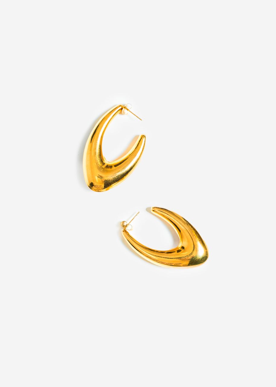 Oval stud earrings - gold