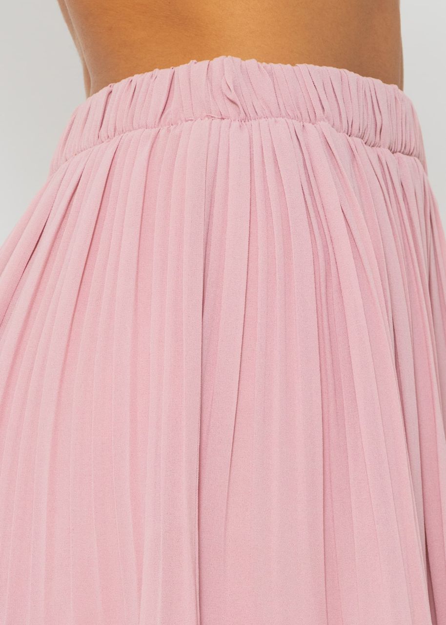 Pleated chiffon skirt, rose