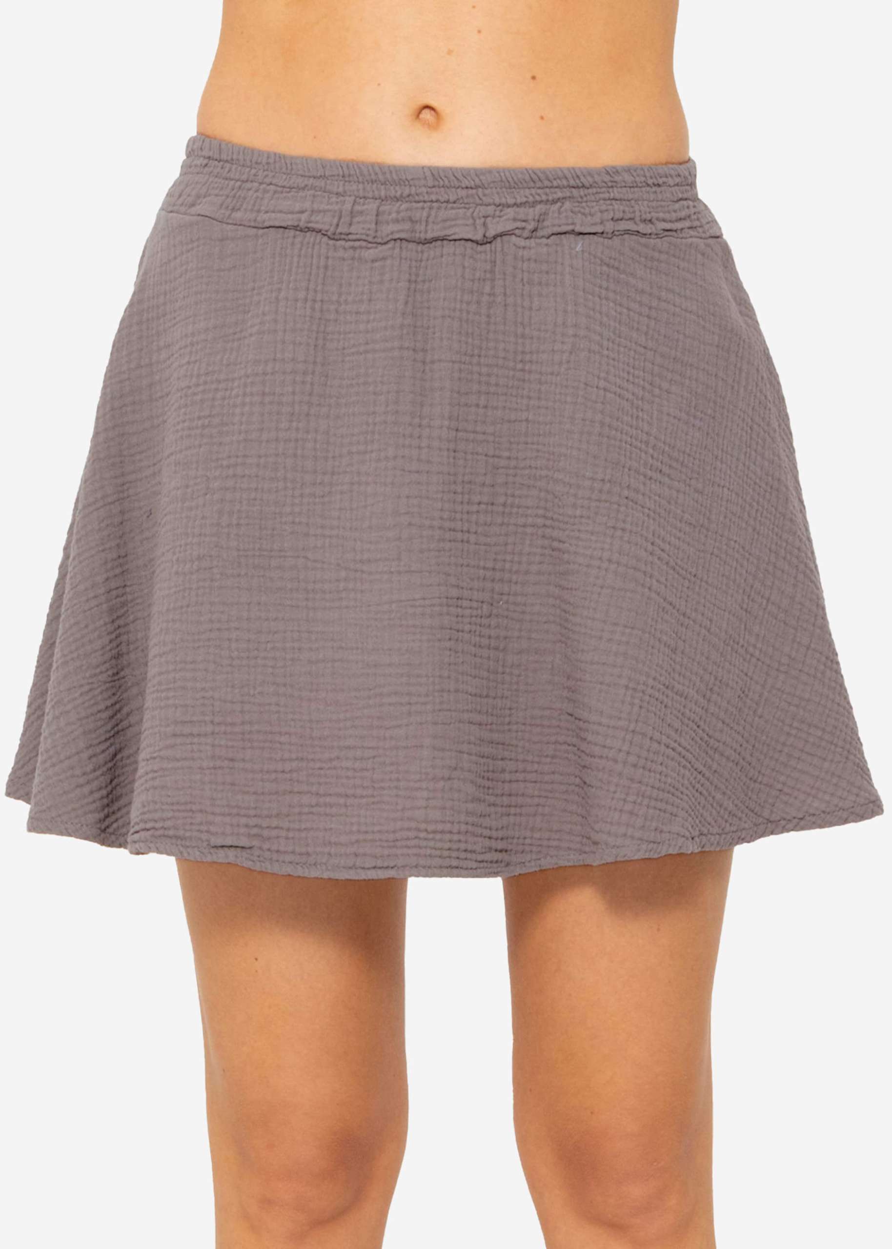 Muslin skirt-shorts, taupe