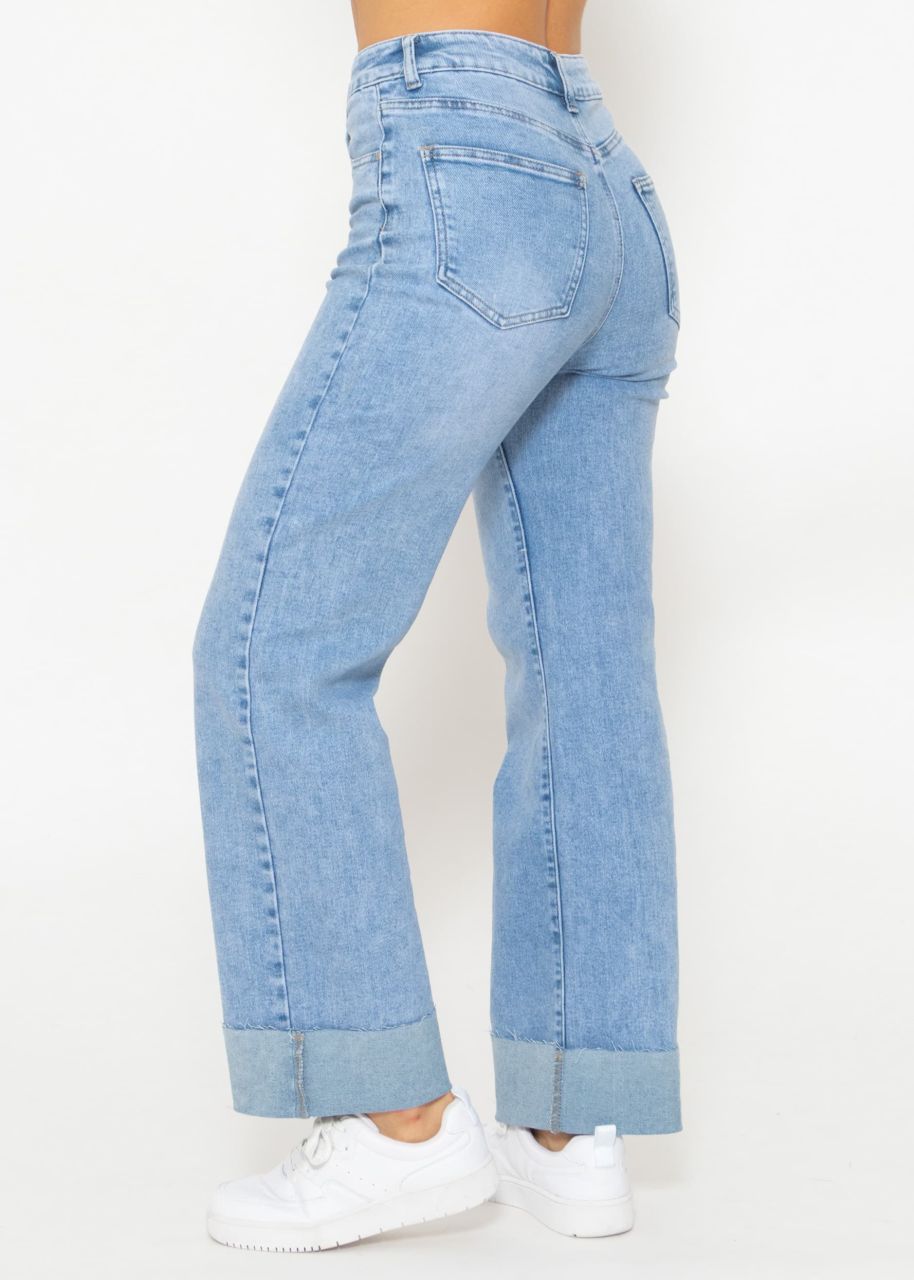 Highwaist jeans with straight leg - light blue