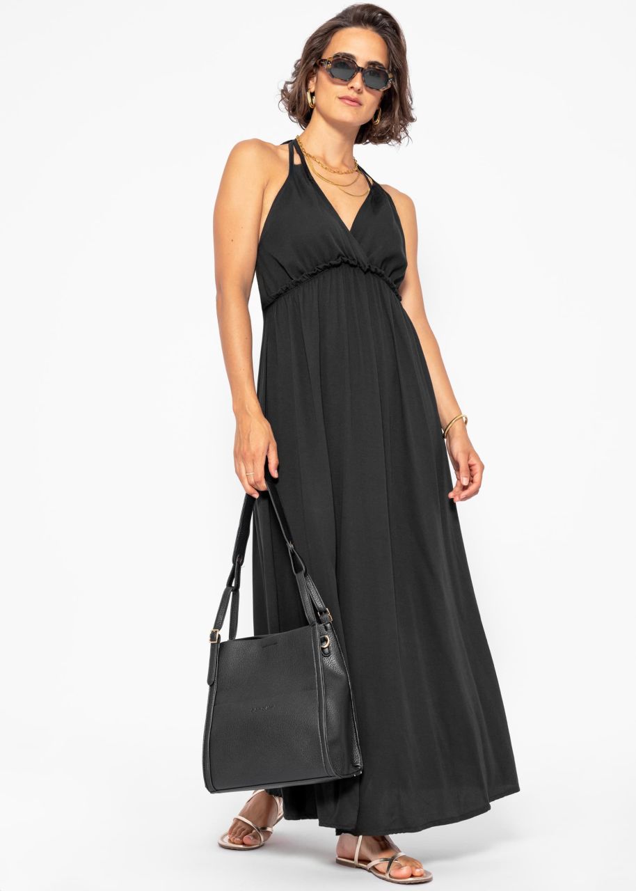 Halter neck maxi dress - black