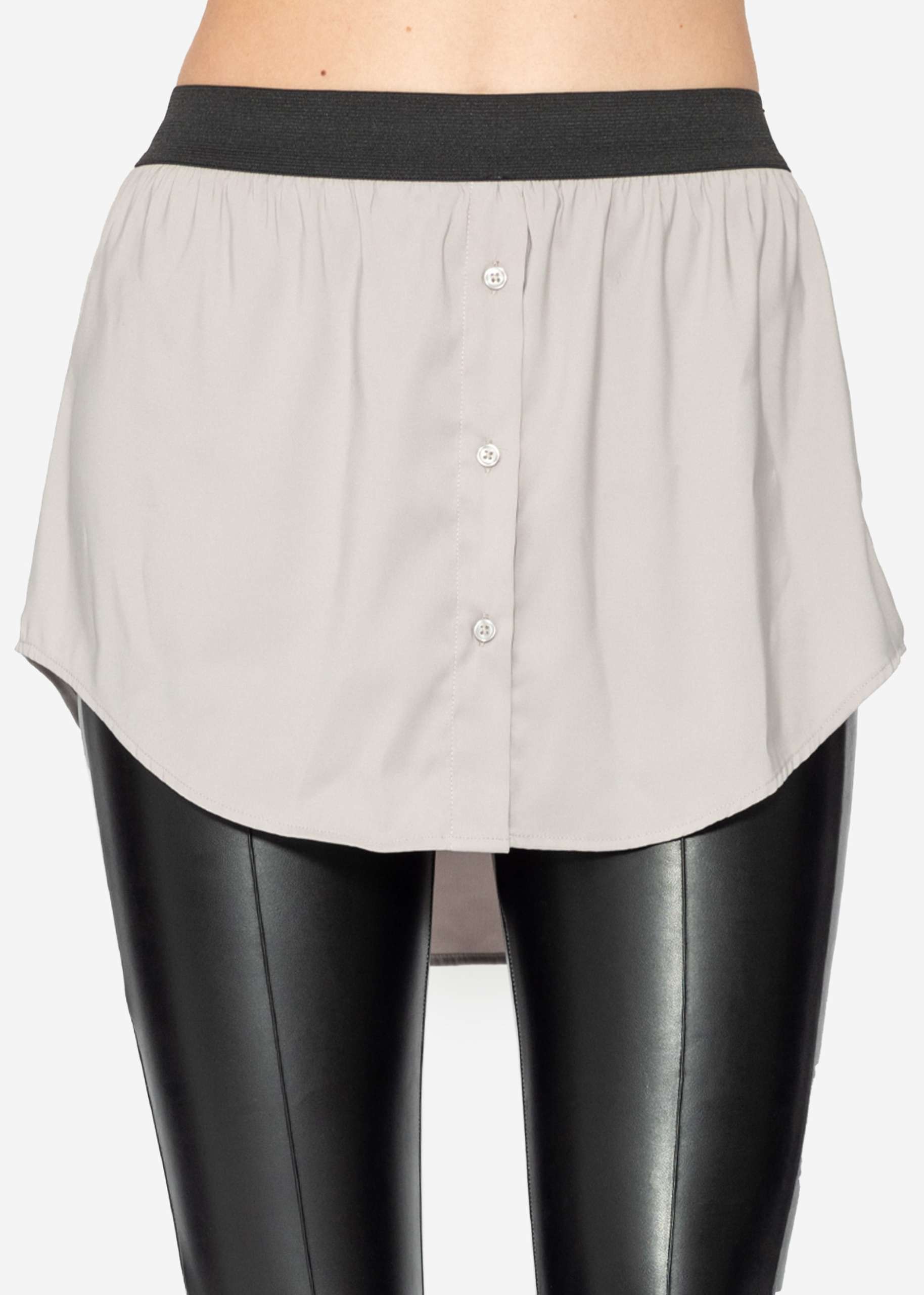 Blouse skirt in satin - taupe