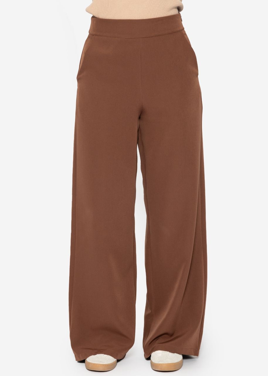 Highwaist fabric trousers - brown