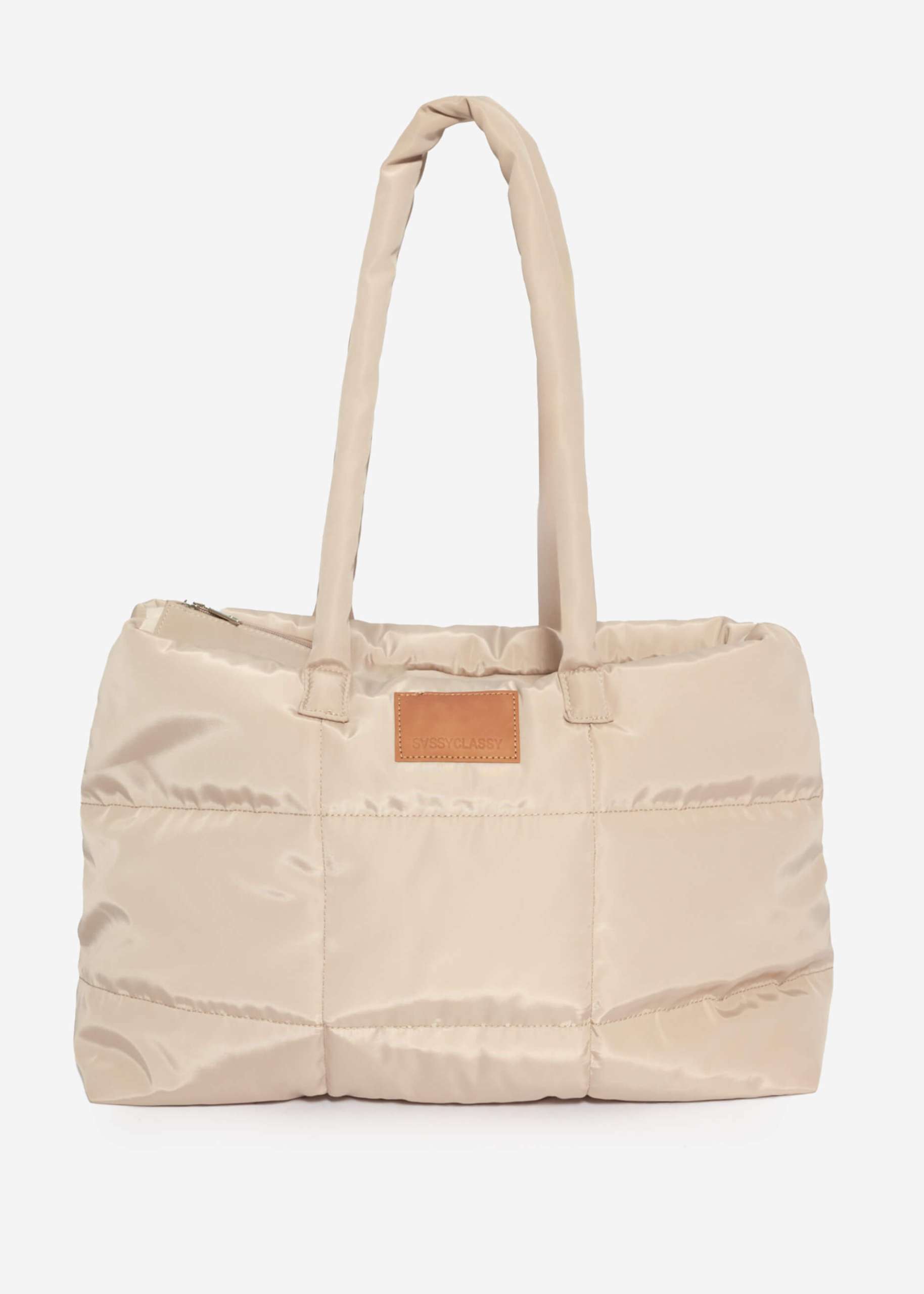 Quilted XL shopper - beige