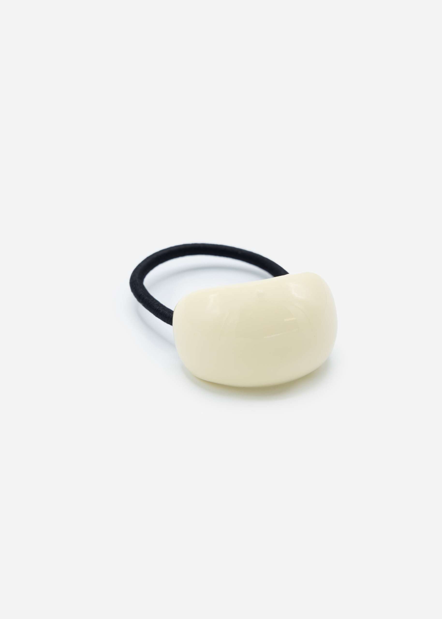 Curved hair tie - white