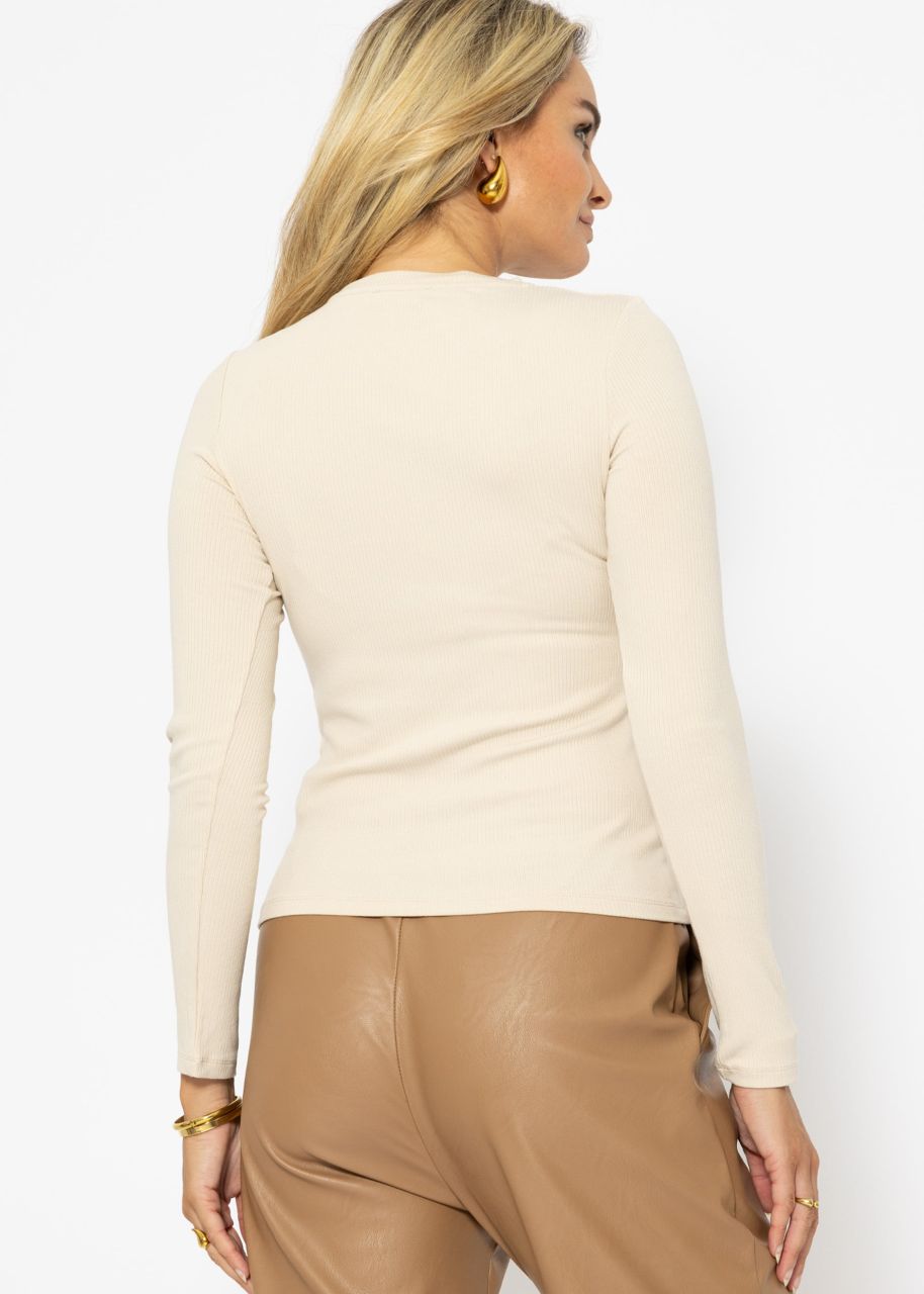 Loose long sleeve shirt - beige