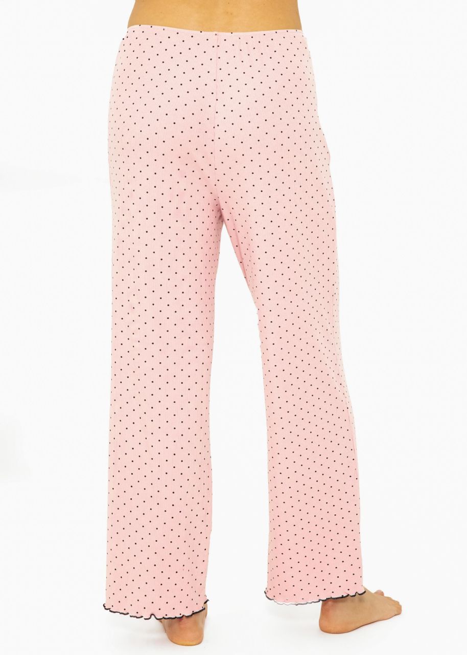 Sleeping pants with dots - pink