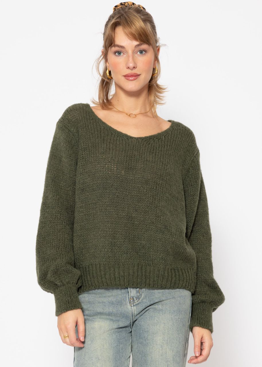 V-neck jumper - dark green