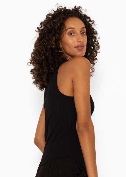 Tank top with embroidery - black