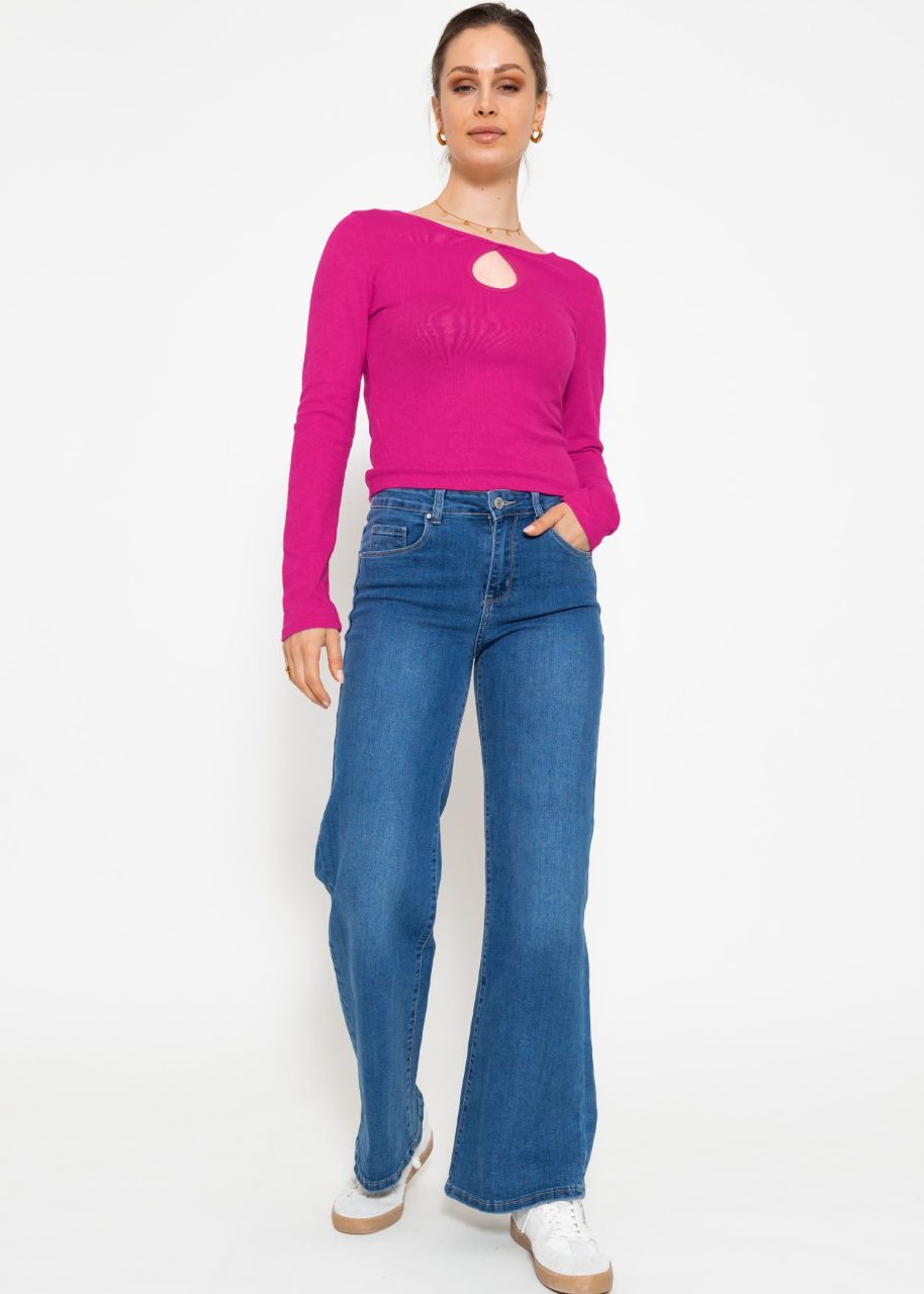 Long sleeve shirt with cut-out detail - pink