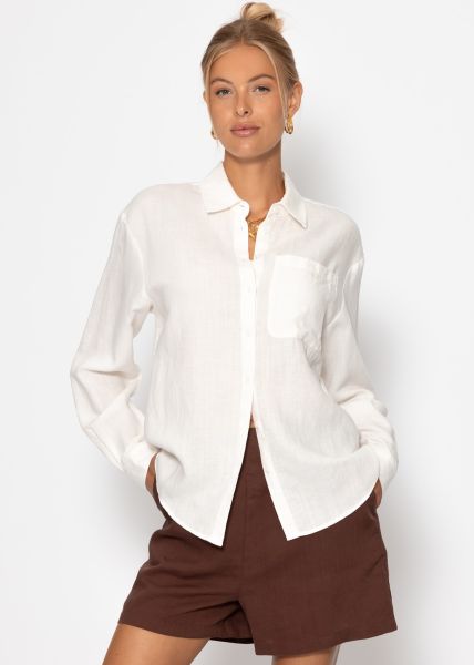 Linen shirt blouse - white