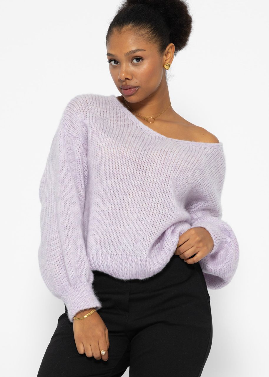 V-neck jumper - lilac