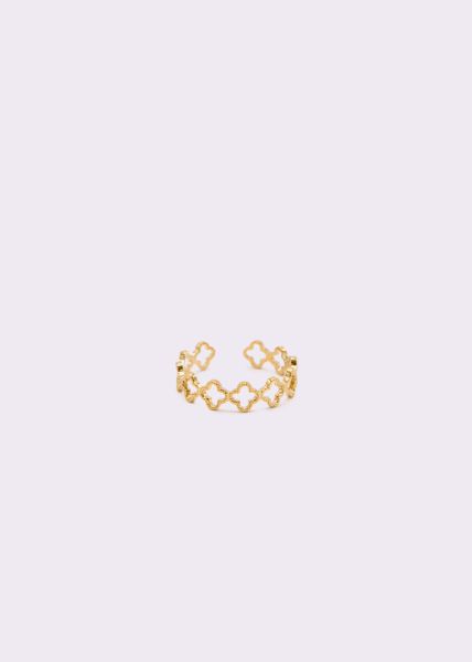 Ring with cloverleaves, gold