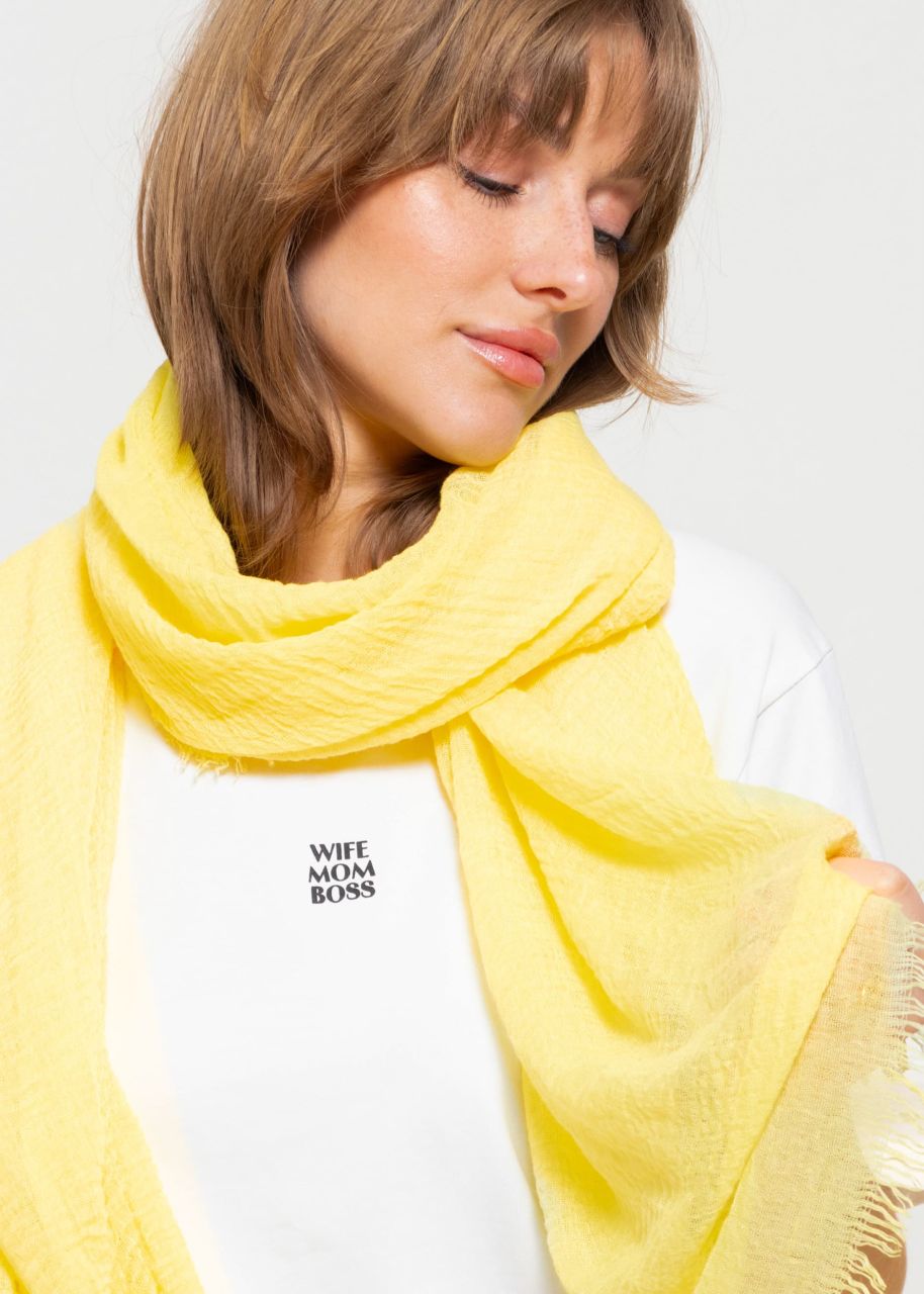 Muslin scarf - lemon yellow