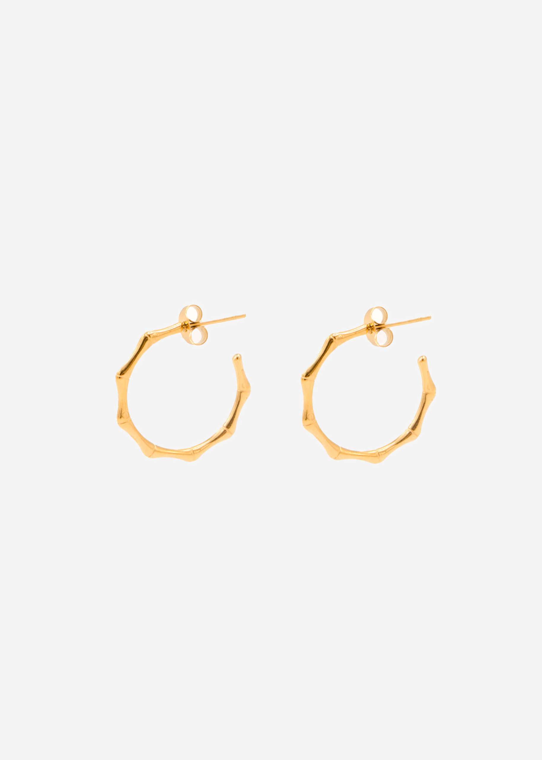 Wave-shaped slim hoop earrings - gold