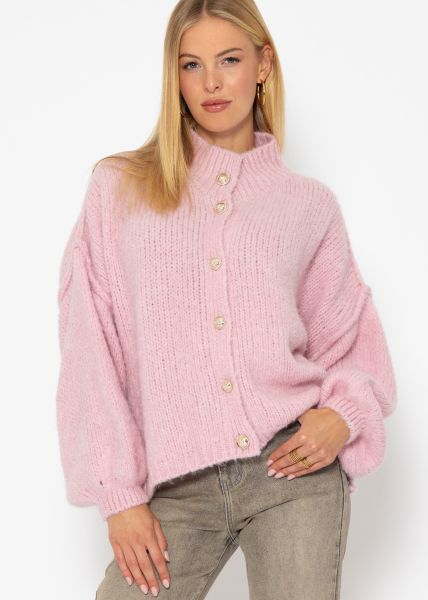 Jessica Haller Cosy oversized cardigan with buttons - pink