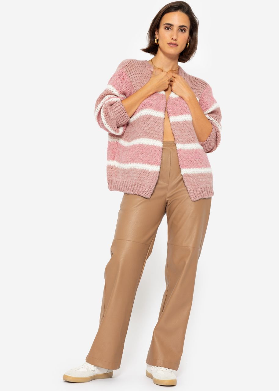 Cardigan in stripe design - pink